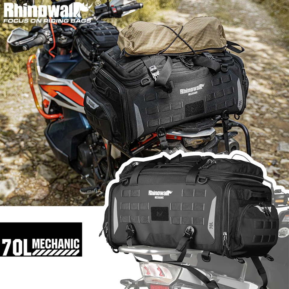Borsa Moto Rhinowalk 60-80 Litri Espandibile Rhinowalk Borse Da Moto 60 – 80 L, Impermeabile, Per Sedile Borse Per Moto Rhinowalk