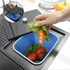 Black Nano Washer Kitchen Sink Stainless Steel Multi-Function with Trash Can Hidden Single-Slot Bar with Cover Plate Wash Basin 5