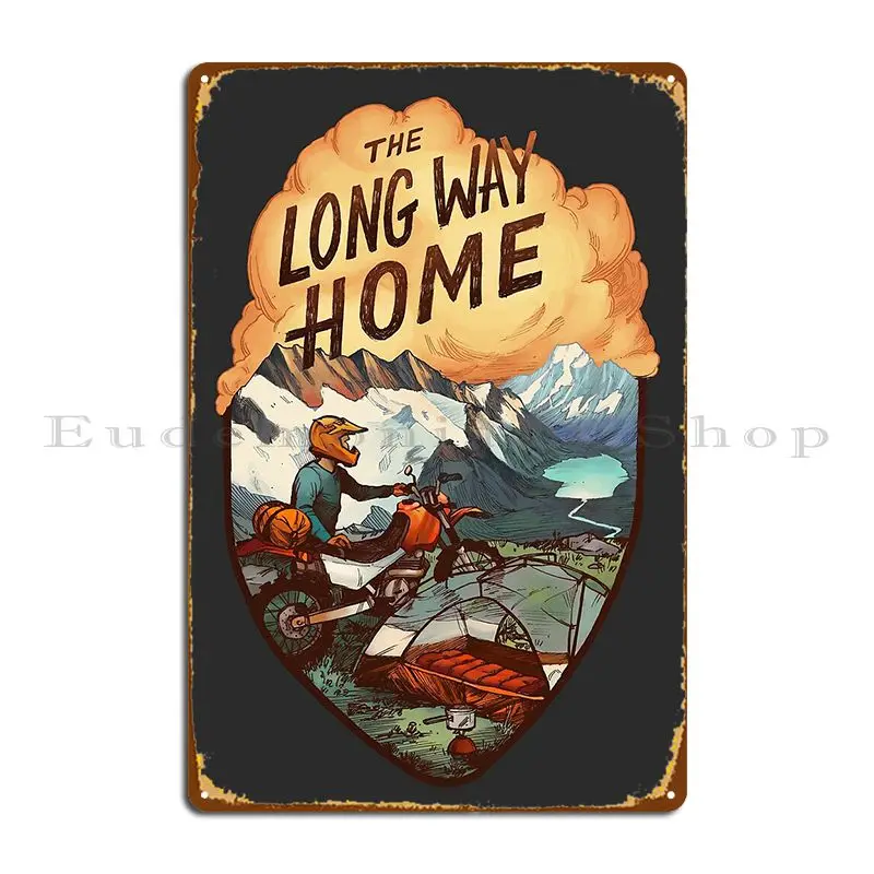 

Металлический плакат The Long Way Home, винтажная пещера, винтажный гараж, индивидуальный жестяной плакат