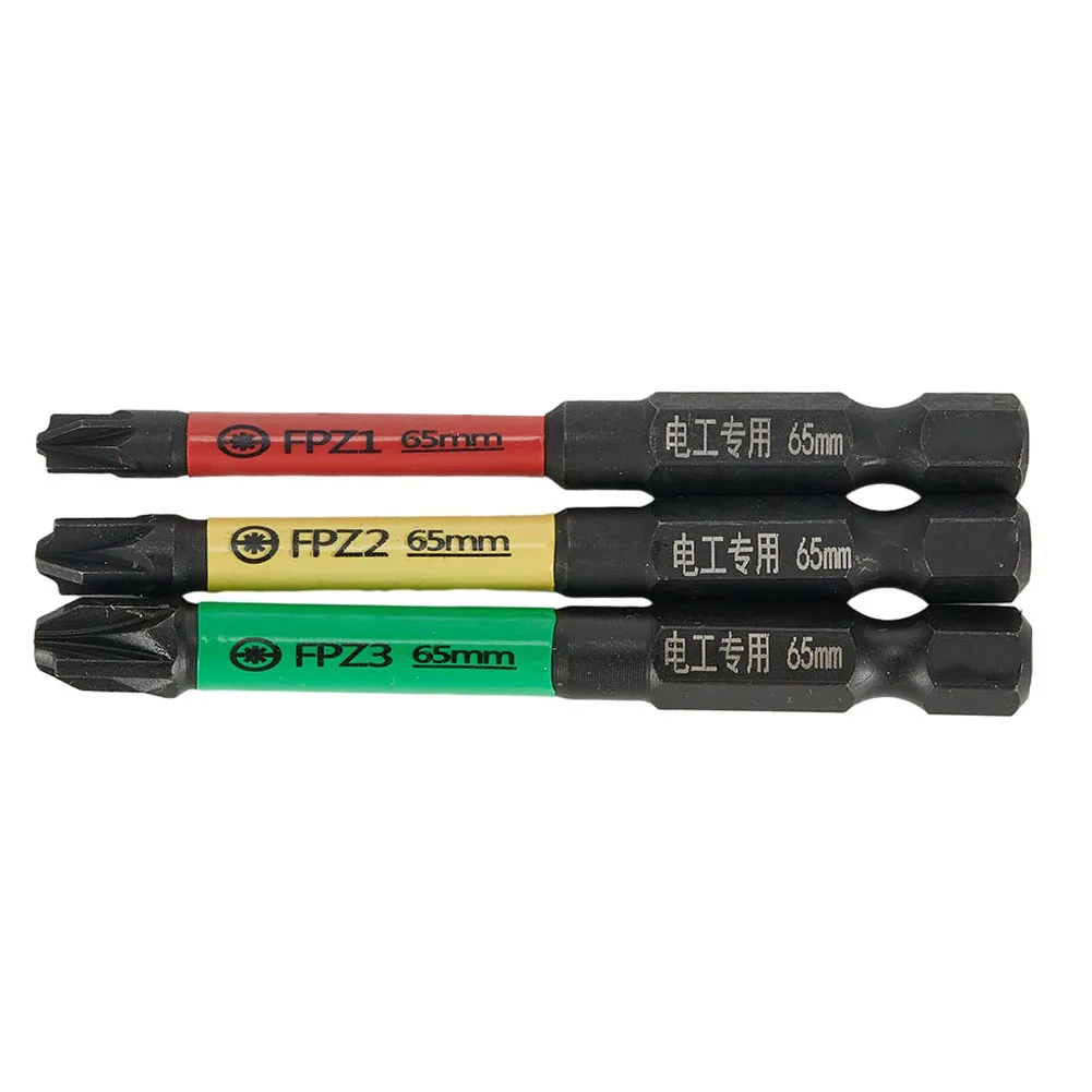 

3pcs 65mm Magnetic Special Slotted Cross Screwdriver Bit For Electrician FPZ1-3 Anti Non-slip WaterProof Screwdriver Set