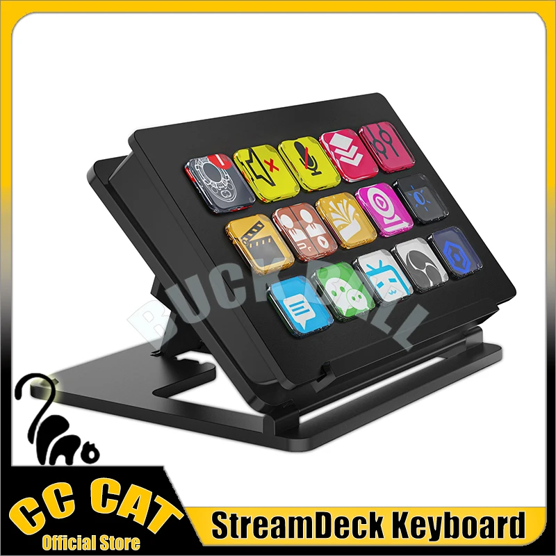 

StreamDeck Keyboard LCD Button 15Key Custom Button Live Content Creation Visual Controller For Windows/MacOS/Android/iOS Gifts