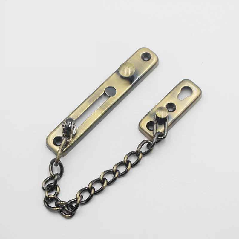 Door Chain Lock Stainless Steel Security Chain Guard Spring Anti Theft Press Heavy Duty Polished Latch Screw Guard Accessories