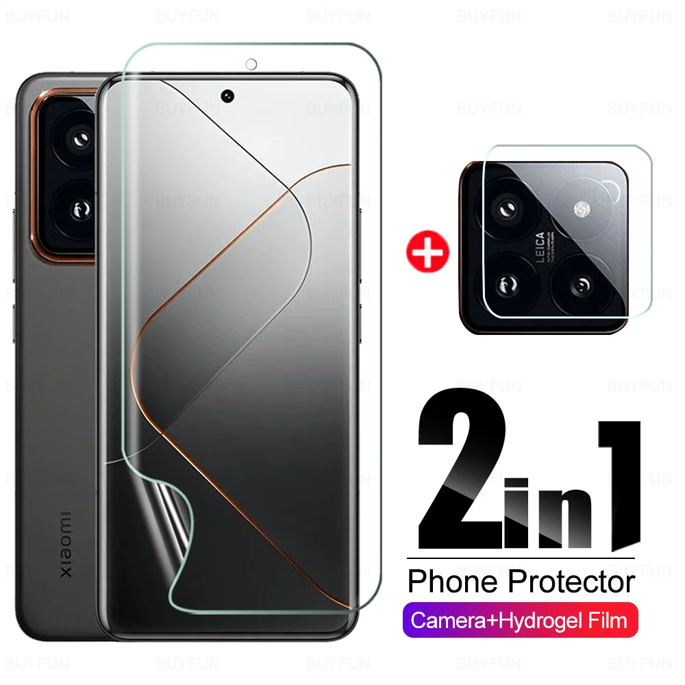 Custodia In Pellicola Idrogel 2 In 1 Per Xiaomi 14 Pro Back Camera Glass Xiomi Xaomi Mi 14Pro Xiaomi14 Xiaomi14Pro 5G 2023 Pellicola Salvaschermo