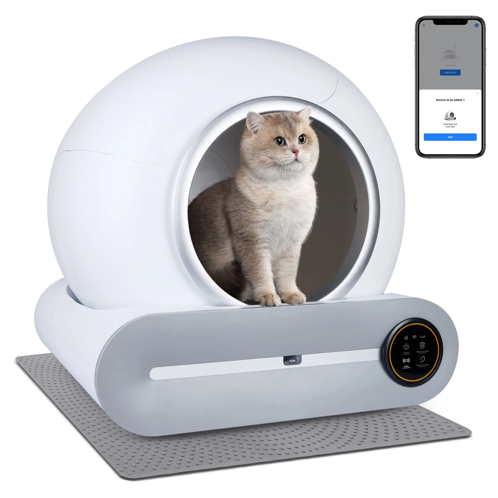 

Petdom Smart Quick Self Cleaning Big Cat Toilet Automatic Pet Cleaning Product App Remote Control Auto Cat Potty Box
