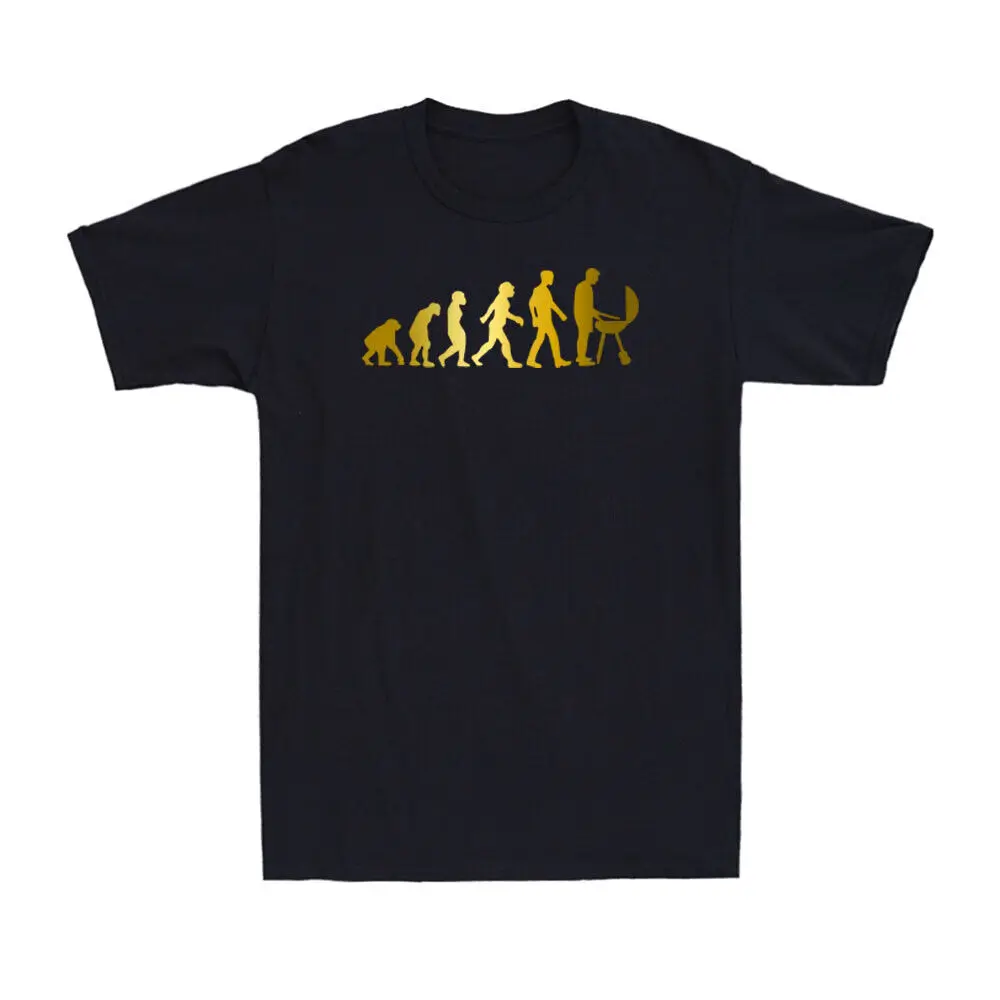 호모 사피엔스 골든 프린트 남성용 티셔츠, 그릴 진화, 재미있는 그릴 BBQ