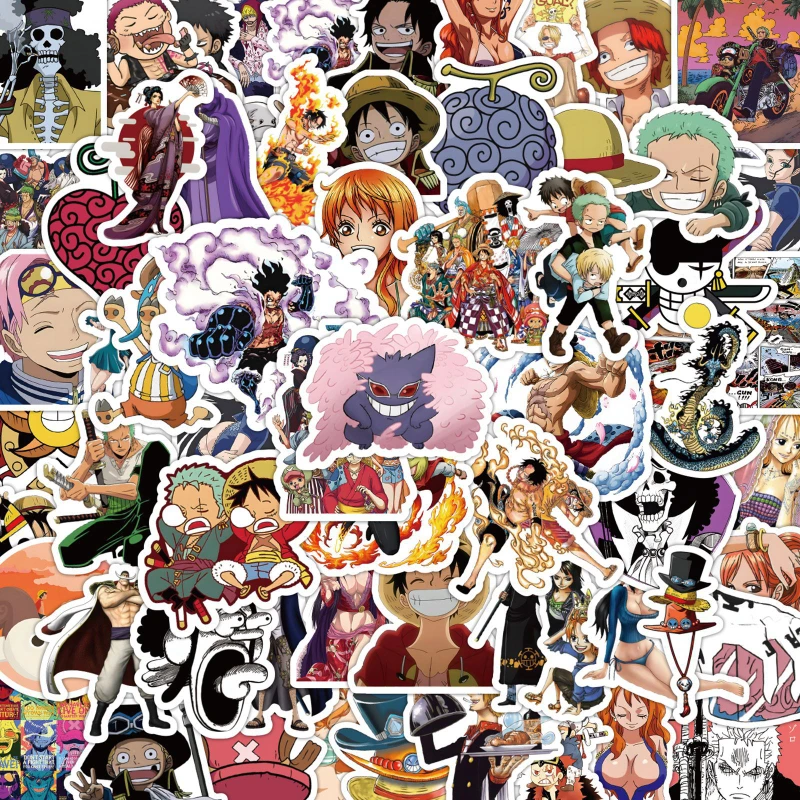 60pcs One Piece Stickers Waterproof Suitcase Guitar Skateboard Sticker Cute  Anime Stickers Phone Case Kawaii Packaging Kids Toys - AliExpress