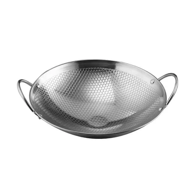 Thickened stainless steel dry pot, commercial pot, small hotpot dry honeycomb non stick bar tripod, household pot