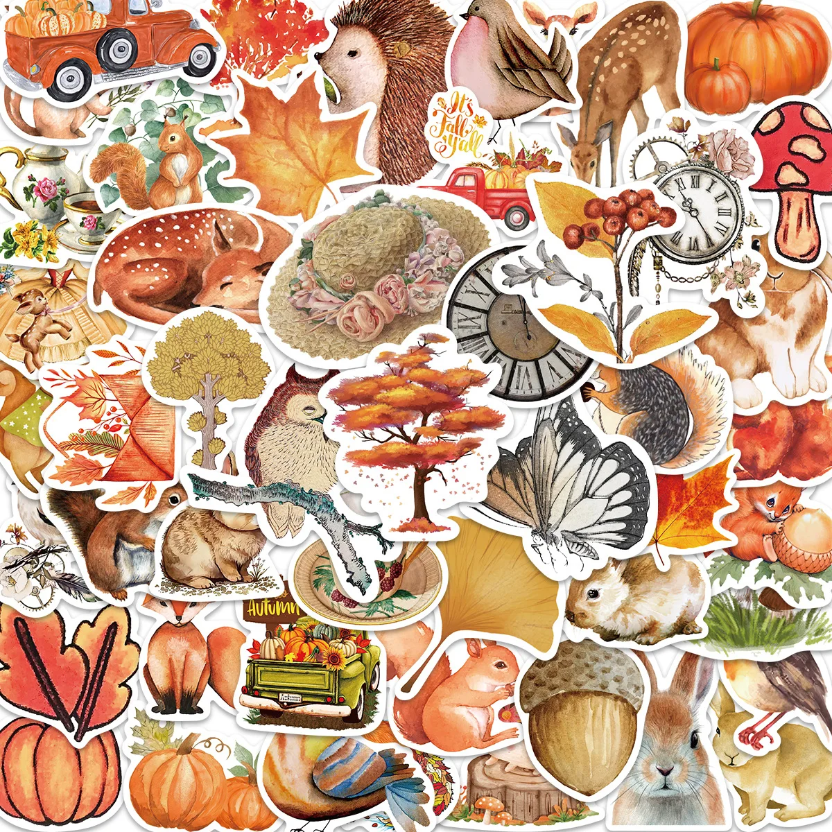 

10/30/50PCS Autumn Forest Aesthetic Stickers Decoration Diary Album Scrapbooking Laptop Waterproof Sticker Stationery Gift