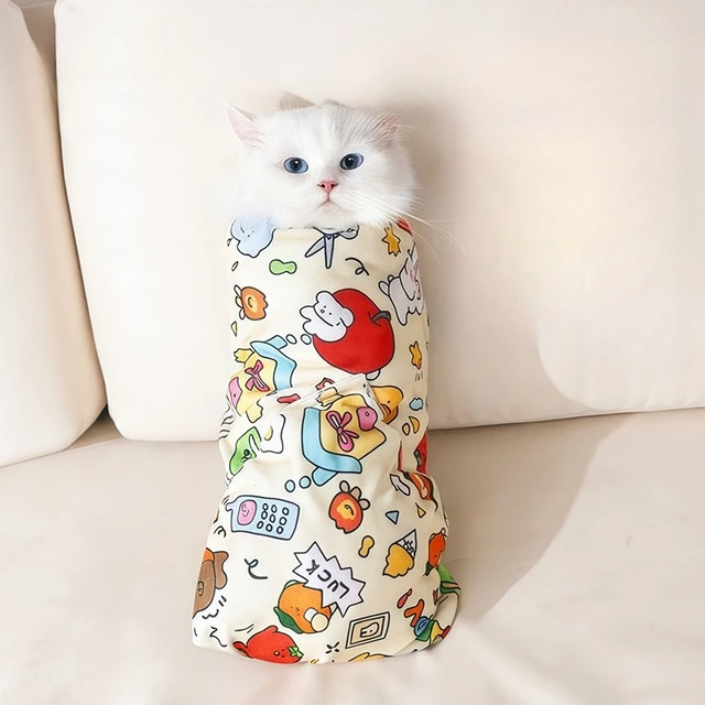 Multi Functional Cat Wrap Cloth for Pets  Including Cleaning Trimming  Anti Scratch and Anti Run Fixing Cloth for Nails 1