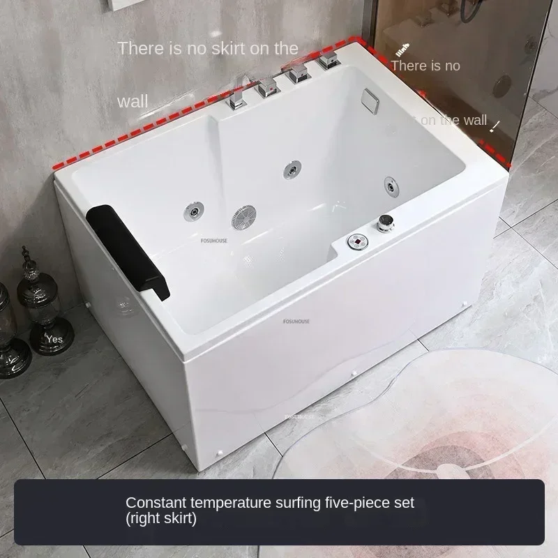 Constant Temperature Design Surfing Massage Bathtub Modern Household Bathtub Small Apartment Big Space Acrylic Soak In Jacuzzi