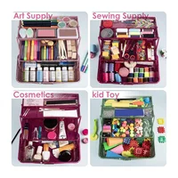 JHD Glitter Pink & Craft Tool Storage Box,3-Layer Stackable Carry Tackle Box Sewing Box Organizer for Art 2
