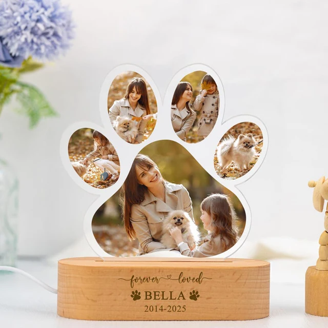 Custom Dog Cat Photo Memorial Night Light Light Up Pet Memorial Plaque Personalized Pet Keepsake Sign Sympathy Gift for Pet 4