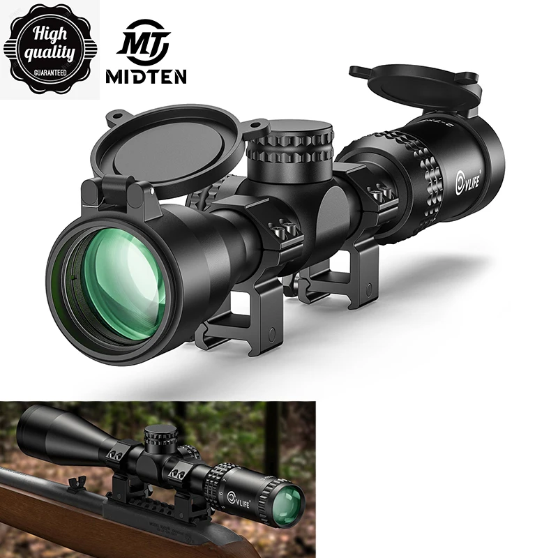 MidTen JackalHowl F02 Rifle Scope 1 inch Tube SFP with Free 20mm Scope Rings Second Focal Plane