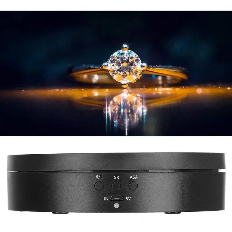 360 Degree Rotating Display Stand 3Speed ​​Mirror Turntable Jewelry Stand Battery/USB Power Supply Photography Shooting jewelry display stand rotating display stand rotating turntable plate
