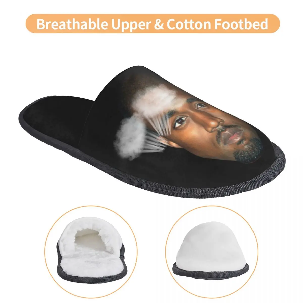 Custom Kanye West Cozy Scuff With Memory Foam Slippers Women Spa House Shoes 3