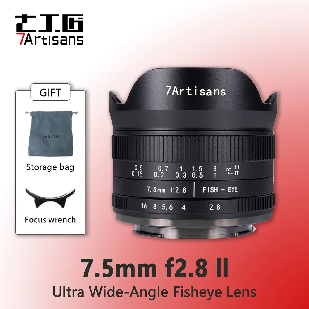 7Artisans 7 Artisans 7.5Mm F2.8 Ii Obiettivo Fisheye Ultra Grandangolare Per Sony E Fuji Xf Nikon Z Micro M4/3 Canon Eos-M Canon Rfmount