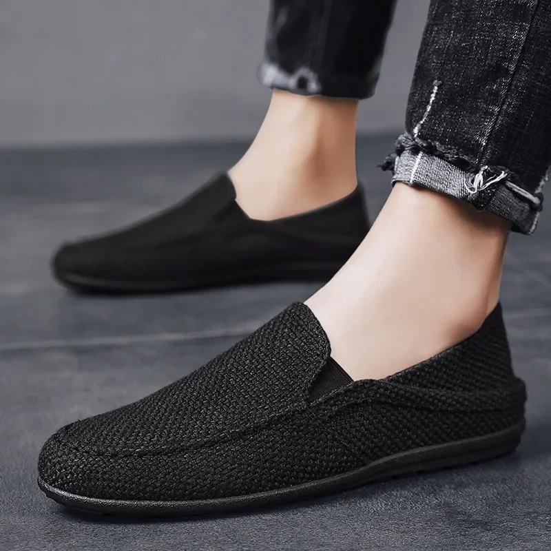 New Men Shoes Hemp Breathable Men Casual Shoes Driving  Men Soft Comfortable Loafers Brand Fashion Half Slippers Flats2023 4