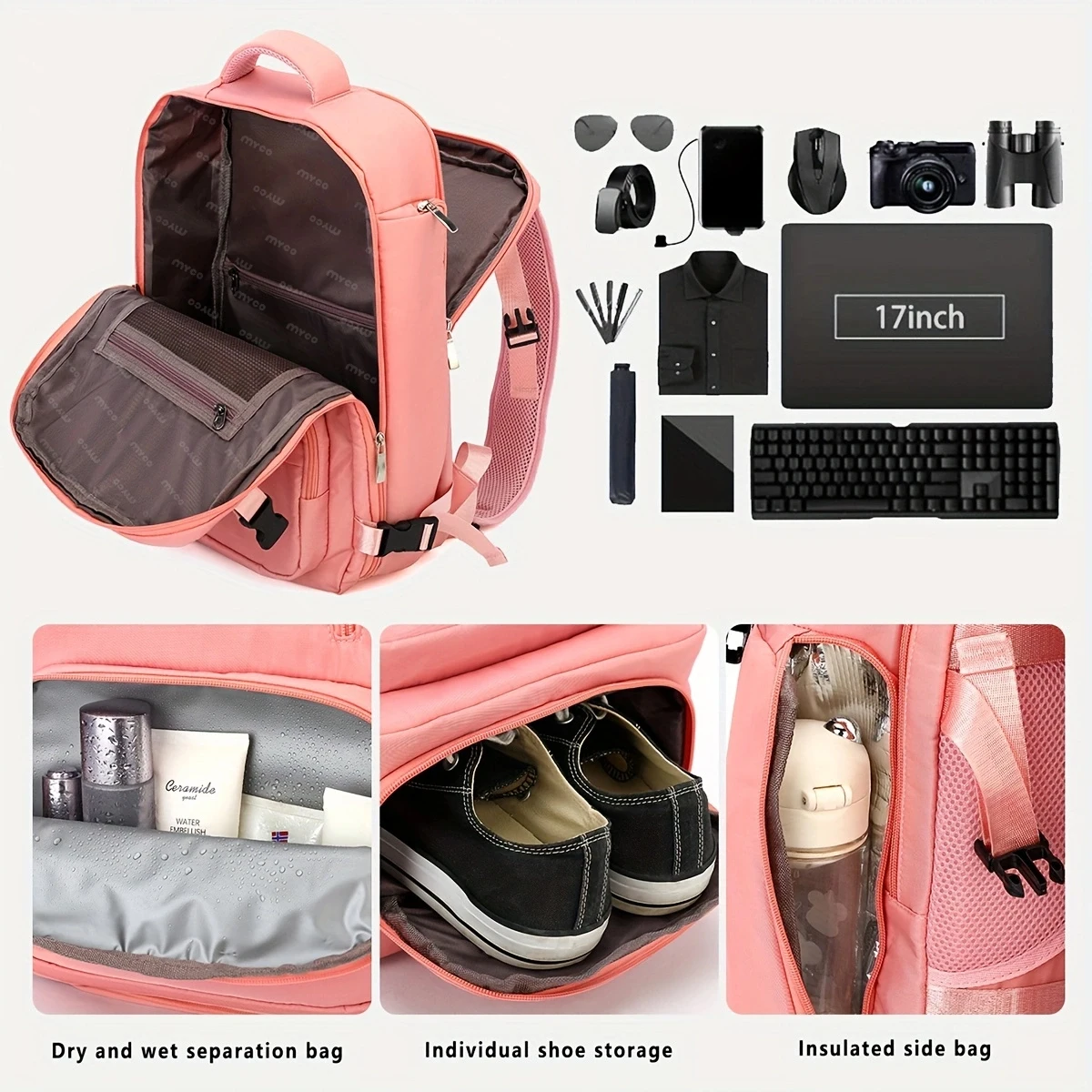 Travel Backpack Men's Business Backpack School Bag with Shoe Warehouse Large-Capacity Laptop Waterproof Fashion Backpack