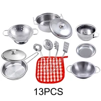 Kids Play Kitchen Toys Pots and Pans 13/15/20pcs Stainless Steel Mini Cookware Playset Pretend Cooking Utensils for Kids 1