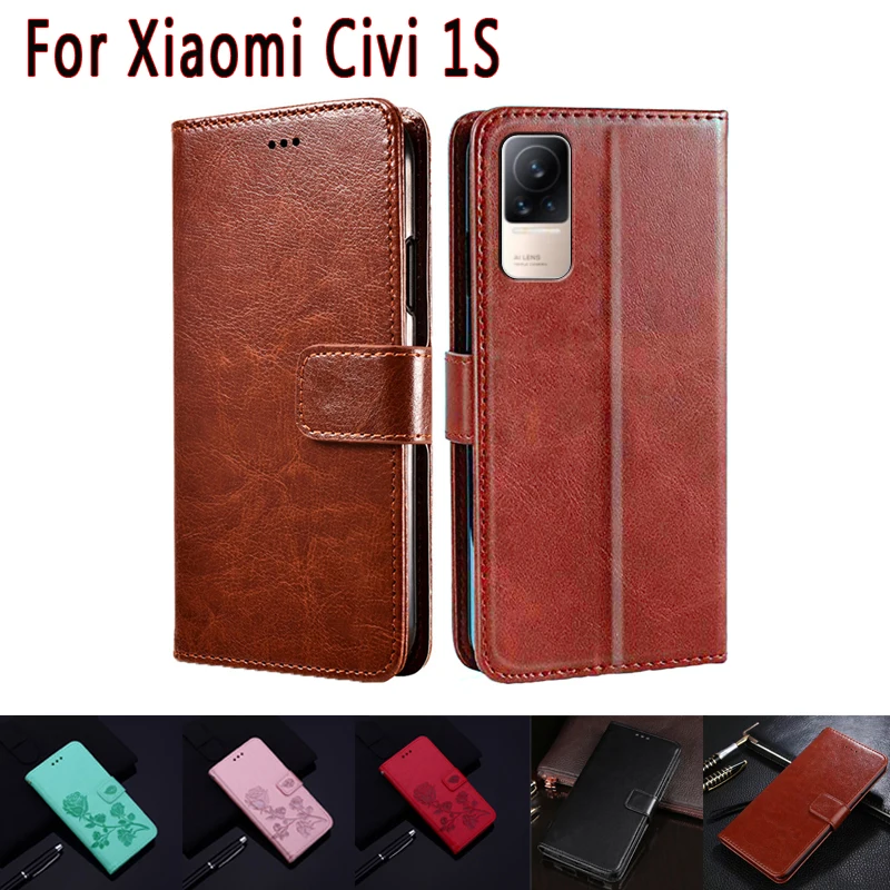 

Чехол Hoesje для Xiaomi Civi 1 S, чехол с магнитной застежкой для карт, кожаный кошелек, подставка для телефона, чехол-книжка для Xiaomi Civi 1 S, чехол, сумка, Coque