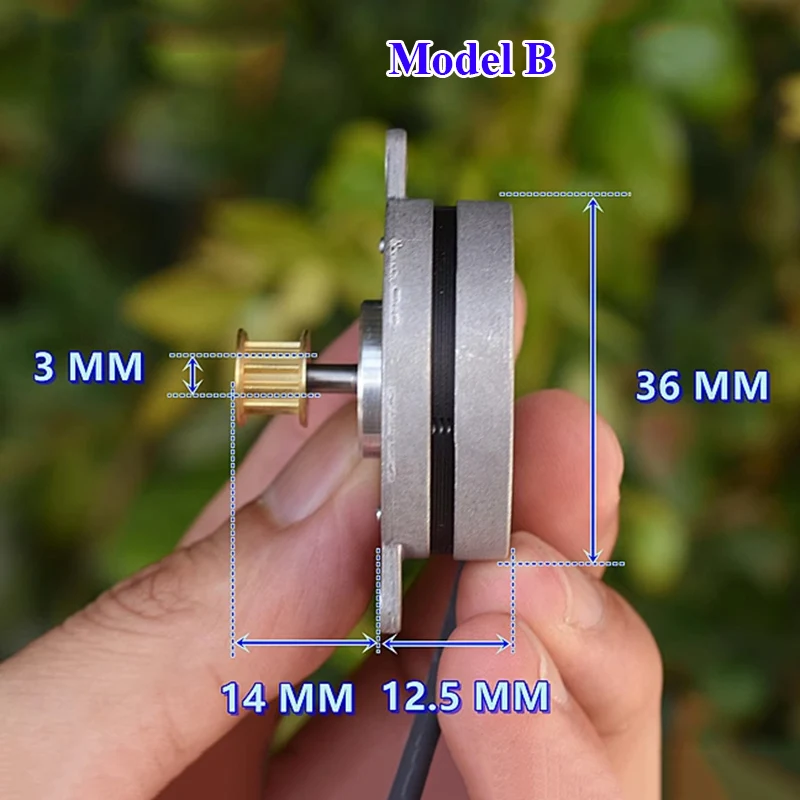 0.9 Degree Mini 36mm Round Stepper Motor Micro 2-Phase 4-Wire Stepping Motor Synchronous Pulley Wheel for 3D Printer CNC Robot