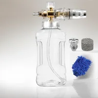 1L Transparent Foam Cannon Kit – 360° Rotating Adjustable Nozzle M22/1/4 Quick Connect Spare Orifice Nozzle for Pressure Washer 1