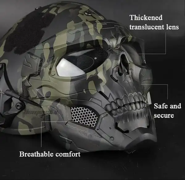 Horror Mask Motorcycle Face Mask Skull Horror Helmet Mask Off road motorcycle goggles sports riding Harley goggles mask motorcycle riding tactical helmet