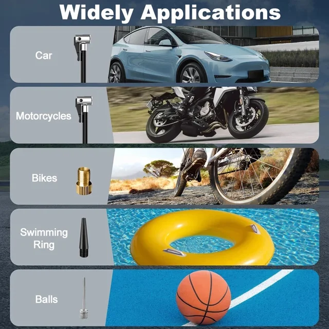 EAFC Portable Rechargeable Tire Inflator – Digital Electric Air Compressor for Cars, Bicycles, and Sports Balls 3