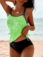 2 Pieces Colorful Printed Tankini Swimwear With Shorts Women Shoulder Strap Swimsuit Sport Beachwear Female Swimming Suit Summer - Image 5