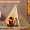 Portable Kids Tent Teepee Tent For Children Tipi Infantil House For Girl Cabana Boy Tents Decoration Carpet LED Lights 5
