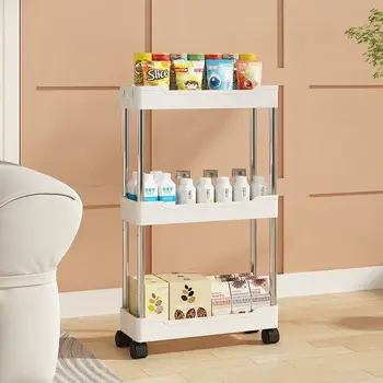 2025 3 Layer Rolling Bathroom Storage Cart With Wheels Multi-purpose Organizer for Bathroom Kitchen Office Utility 1
