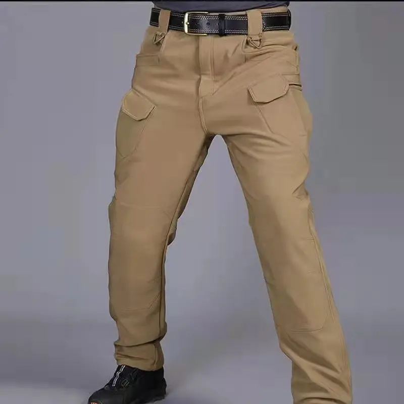 Duohropke Pantaloni cargo da uomo, tattici, molte tasche, cargo da lavoro, da uomo, slim fit, da