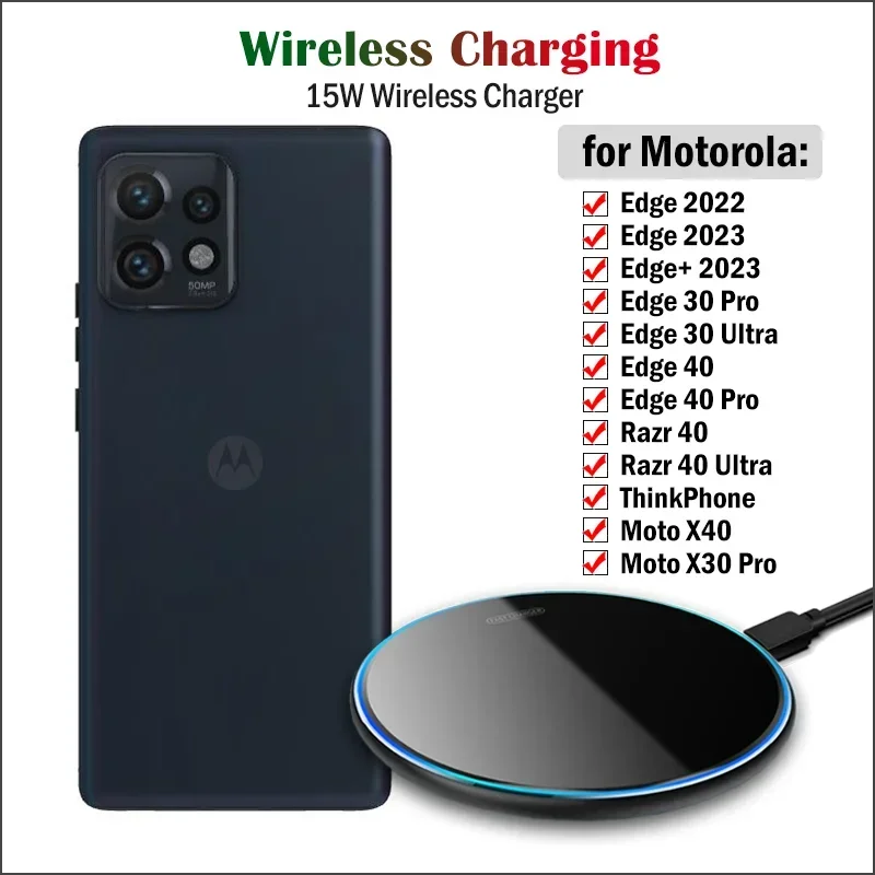 Motorola Edge 40 30 Pro Razr 40 Ultra ThinkPhone Moto X40 X30 Pro Defy 2 무선 충전 패..