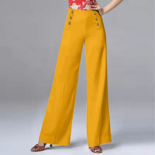 High Waisted New Dance Pants For Women Social Dance Wide Leg Pants Slimming And Versatile Dance Pants Womans Bottoms 4