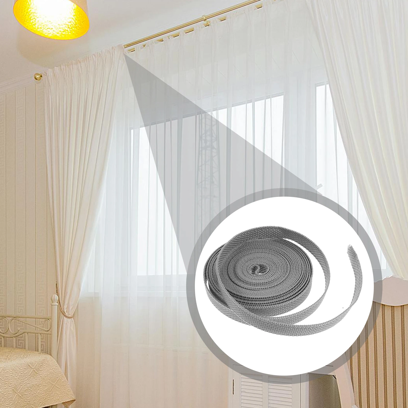 5M Wear-resistant Curtain Strap Roller Blind Buckle Strap Drapes Binding Tape Ribbon Universal Tieback