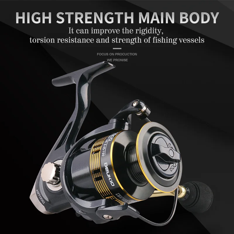 Hot Sale Fishing Reels AD2000-7000 12KG Max Drag Power Spool Carp Reel Spinning Reel for Fishing Accessories Sea Moulinet Pescas