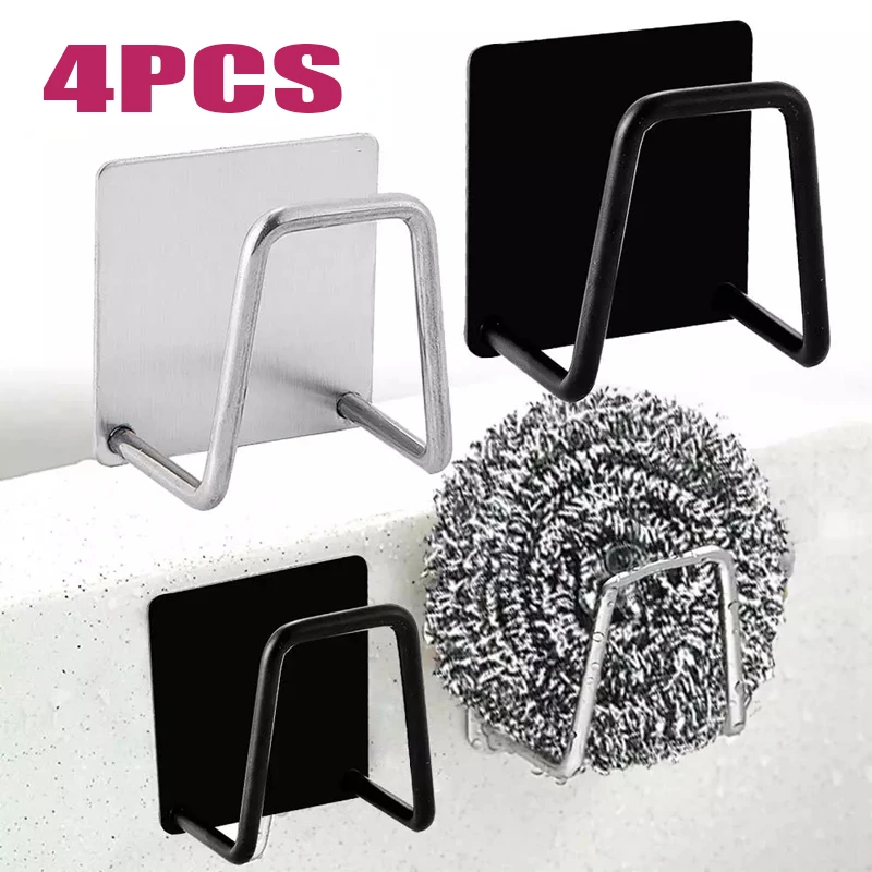 Kitchen Stainless Steel Sponges Racks Self Adhesive Sink Sponges Drain