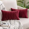 Set of1/2 Striped Velvet Throw Pillow Covers Modern Decorative Couch Soft Cozy Red Throw Pillowcases for Christmas Home Decor 4