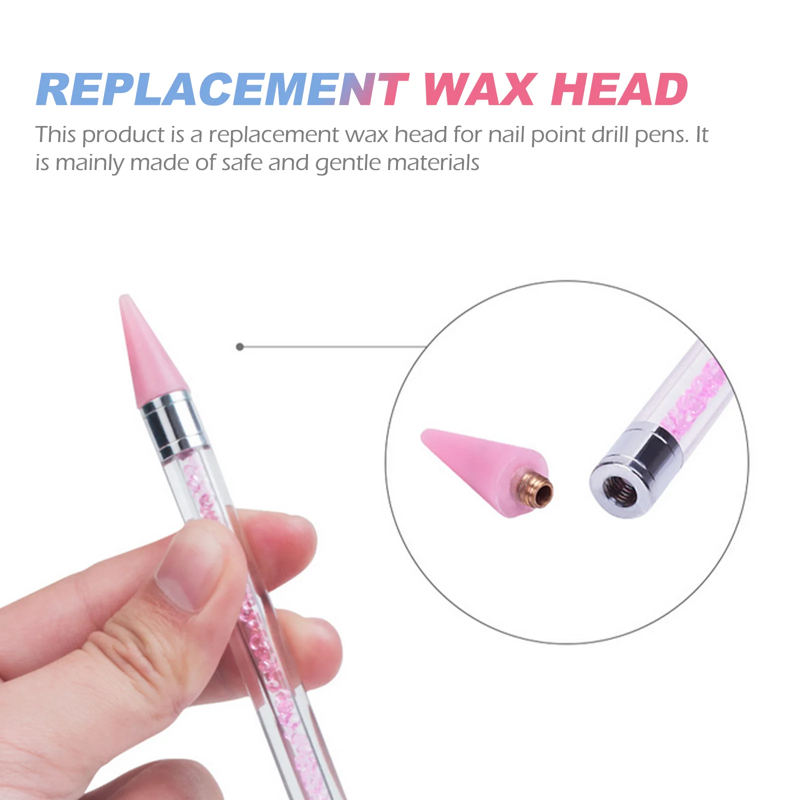 

12 Pcs Point Drilling Pen Wax Head Dotting Tip Replacement Nail Manicure Picker