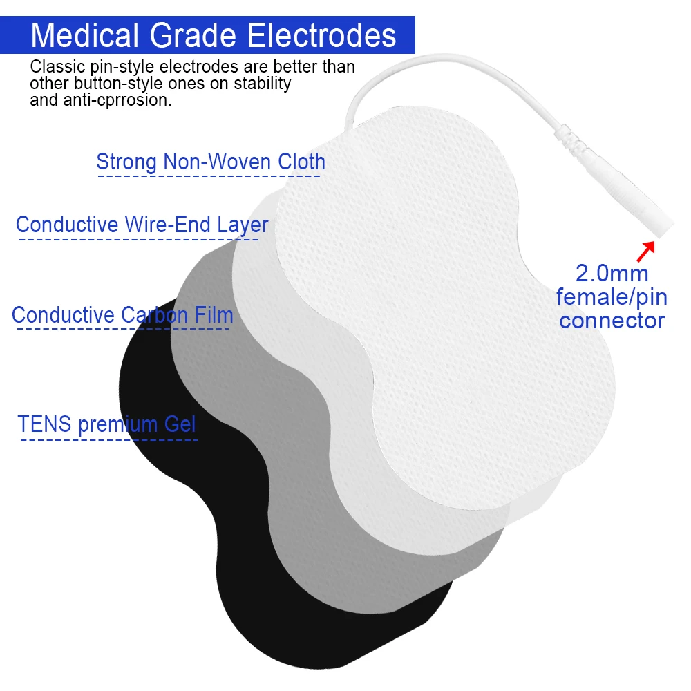 Electrode Pads Tens Conductive Gel Reusable Self-Adhesive For Massager