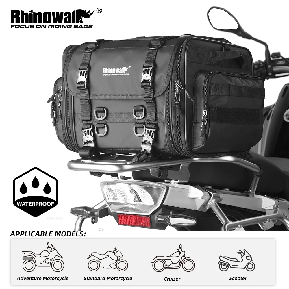 RhinowalkMotorcycleBackSeatBagWaterproof19L80LLargeUniversal