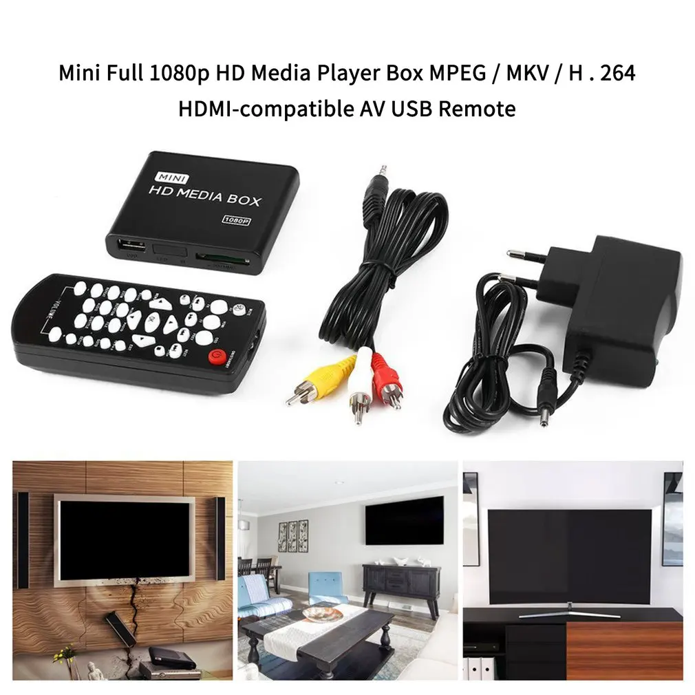 Mini reproductor Multimedia 1080P, dispositivo HDD, TV Box, vídeo, Full HD,  lector de tarjetas SD MMC, 100Mpbs, enchufe europeo
