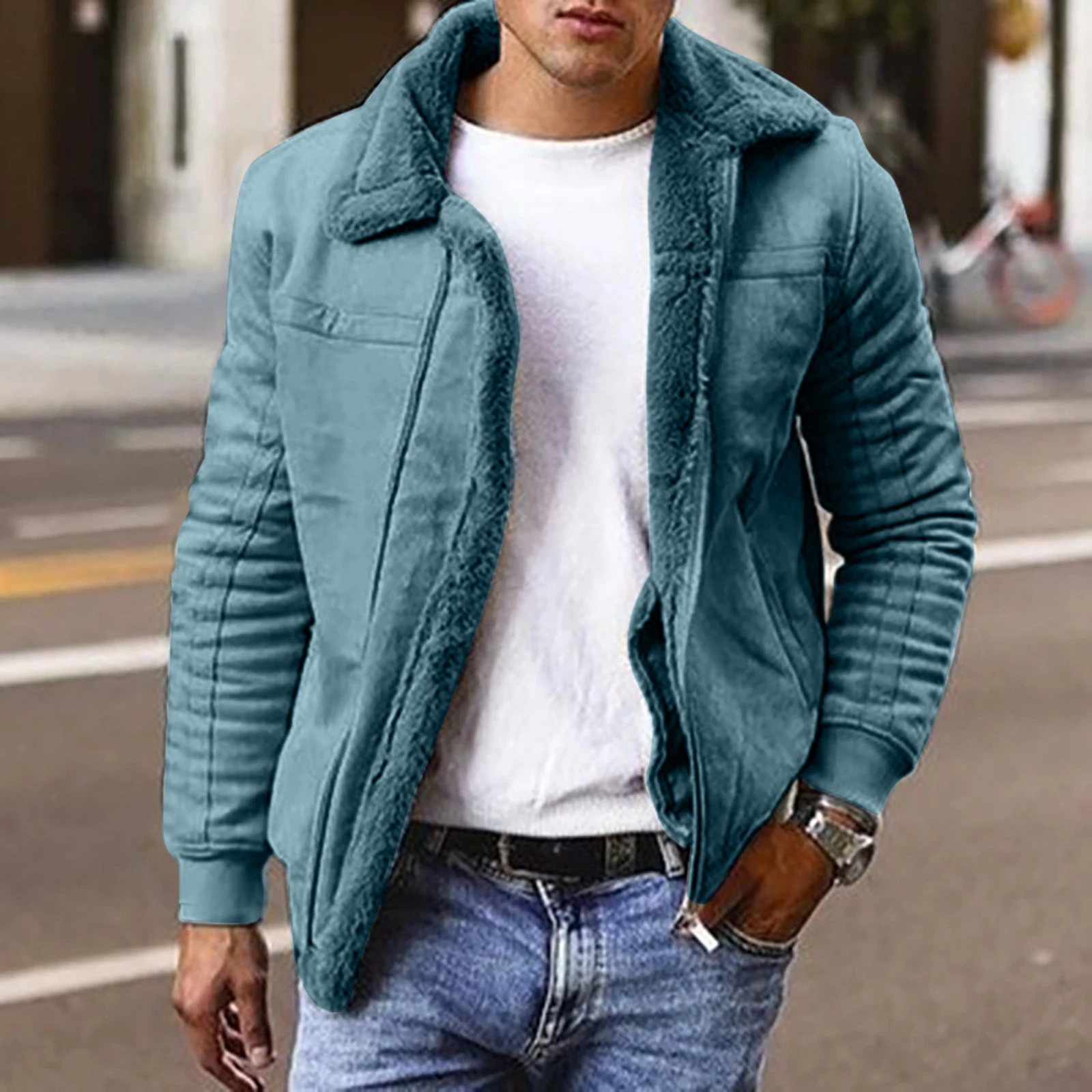 Chaquetas de lana para hombre, abrigo informal de pérdida de Color puro a la moda, para exteriores, novedad, Invierno|Chaquetas| - AliExpress