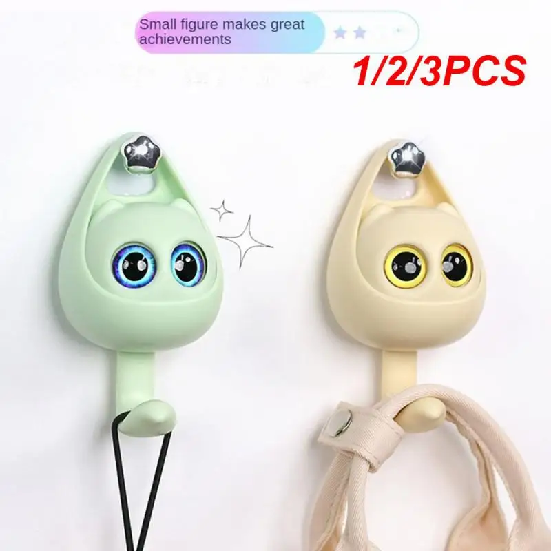 

1/2/3PCS Hat Hook Durable Materials Keychain Macaron Hood Storage Animals Hook Widely Used Blink Cat Lovely No Trace Cartoon