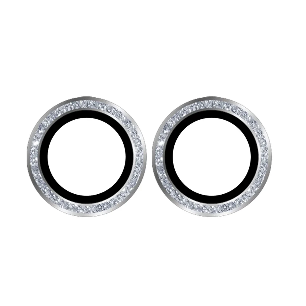 Premium Glitter Diamond Metal Lens Ring Protector - Back Camera Lens Tempered Glass