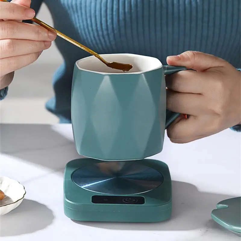 Mug Heater Coffee Mug Cup Warmer 220V Milk Tea Water Heating Pad Cup Heater Warm Mat Constant Temperature Coaster EU Plug heating coaster,coffee heater