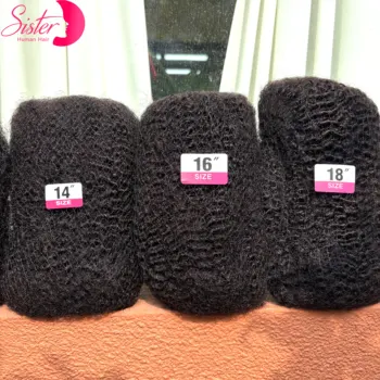 4C Afro Kinky Bulk Human Hair Extensions 10-18Inch No Weft 30/50g 1Pack Peruvian Remy Bulk for Locs Micro Twist Braiding Hair 1
