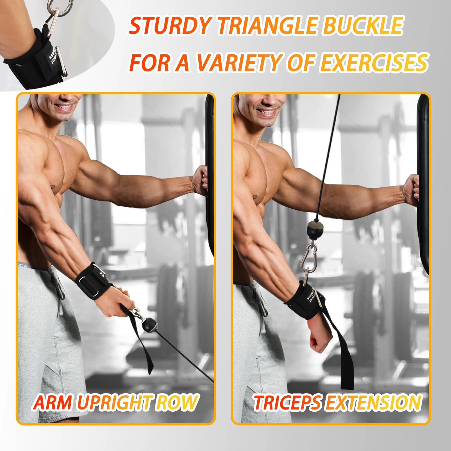 Wrist Wrap Wrist Straps for Weightlifting and Cable Machines Premium Padded Wrist Cuffs for Arm Training Tricep Extensions Workout