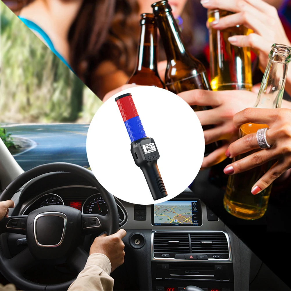 Professional Digital Breathalyzer Sound and Light Alarm High Precision Alcohol Tester Traffic Home Investigation Alcohol Tester
