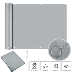 Waterproof Balcony Privacy Screen with UV Protection and Easy Installation - 90x300CM (Grey)